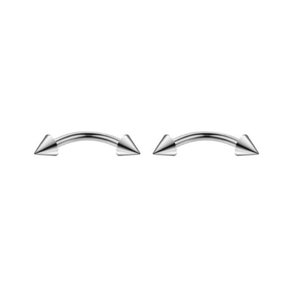 Stainless Steel Curved Barbell Jewelry with Spikes